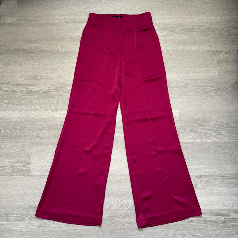 EXPRESS WIDE LEG HIGH RISE SATIN PANTS